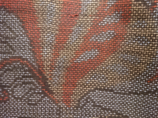 JAPANESE KIMONO / ANTIQUE KIMONO / SILK / DORO OSHIMA TSUMUGI (5 maruki) / WOVEN FLOWER